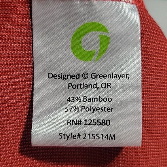 Greenlayer Sports Base Layer Mens 2XL Red Bamboo Blend 1/4 Zip Performance Shirt - Picture 12 of 12